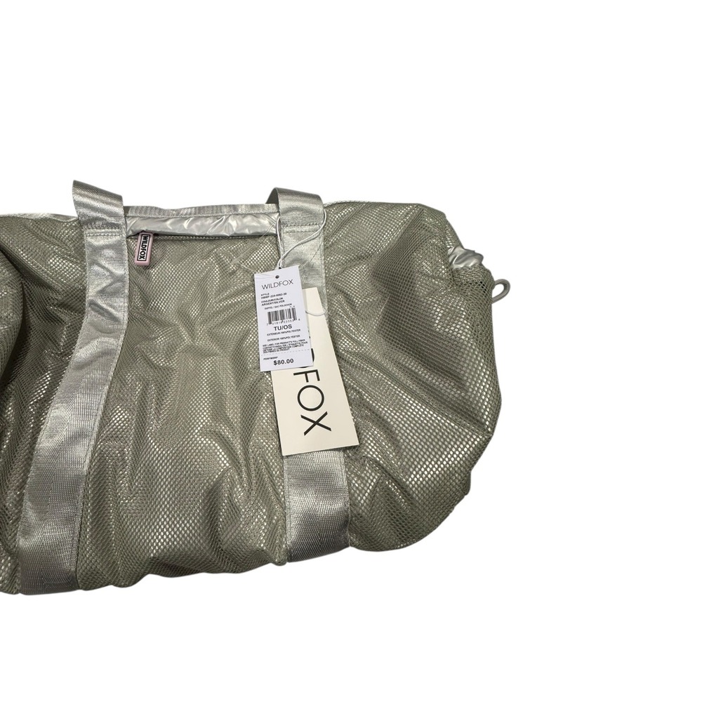 WILDFOX Argent Glitter Mesh Duffel Bag Gym Travel Weekend Bag TU/OS - Picture 3 of 6